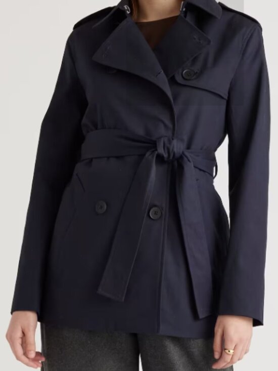 Quince Jackets & Blazers - Quince Comfort Stretch Short Trench Coat Navy XL NWT